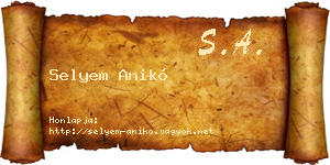 Selyem Anikó névjegykártya